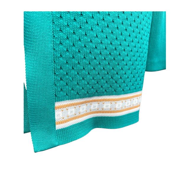 Stage 7 Cardigan Sweater‎ Women 18 Knitted Mod Fair Isle Preppy Teal 60s Vintage - Picture 9 of 10